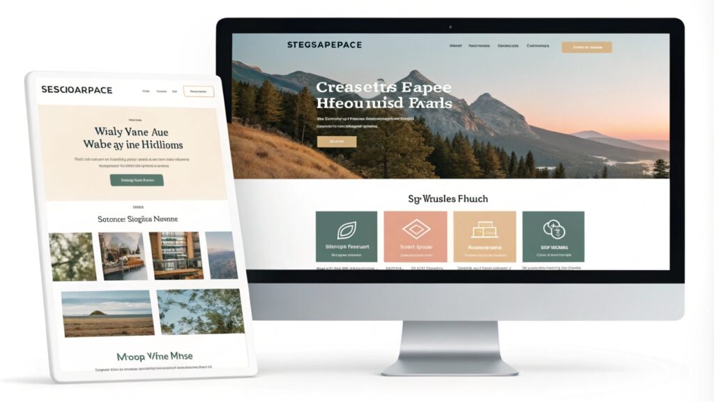 "Exemple d'un site e-commerce esthétique créé avec Squarespace."