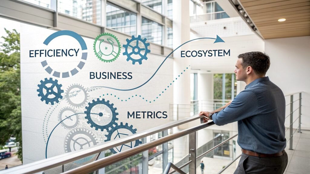 Entrepreneur orchestrant un système de processus business interconnectés et automatisés"